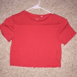 ruffle hem crop top